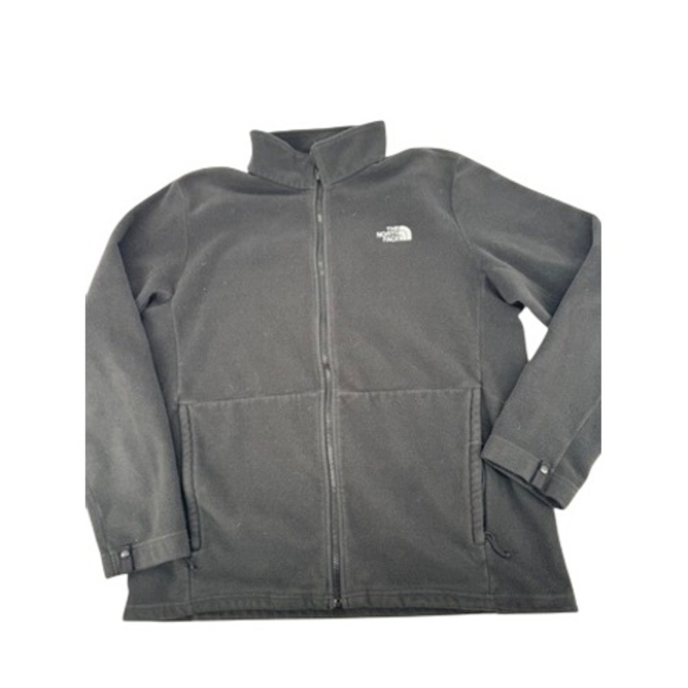 The North Face Fleece Jacket TKA 100 Mens XL Black Full Zip Mock Neck Outdoor